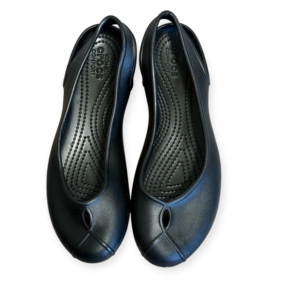 CROCS Shoes - Crocs Women's Olivia II Size-7 Black Slingback Ballet Flats Shoes Elastic Strap